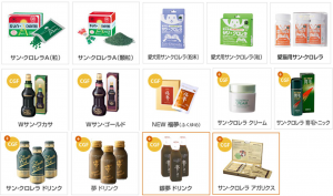 圖9. 日本太陽小球藻系列產(chǎn)品，部分標(biāo)注含有CGF